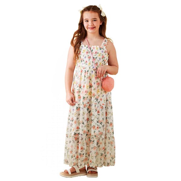 Girls (7-16) Speechless(R) Smocked Floral Maxi Dress w/ Bag - image 