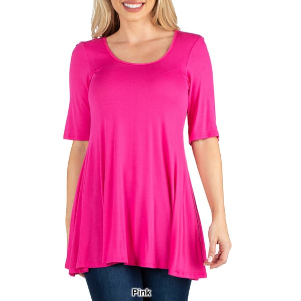 Womens 24/7 Comfort Apparel Elbow Sleeve Swing Tunic