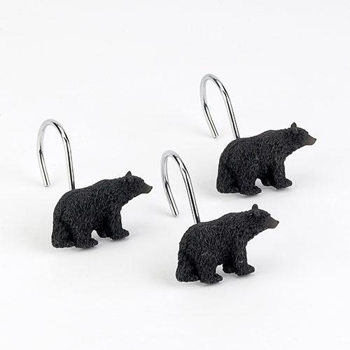 Avanti Black Bear Lodge Shower Curtain Hooks