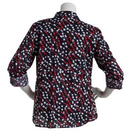 Womens Tommy Hilfiger Sport 3/4 Sleeve Floral Casual Button Front