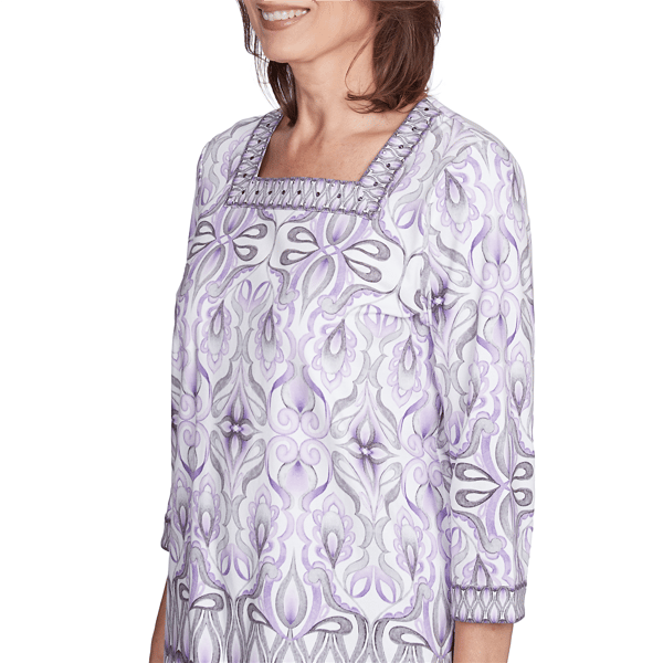 Petite Alfred Dunner Crystal Springs Kaleidoscope Blouse