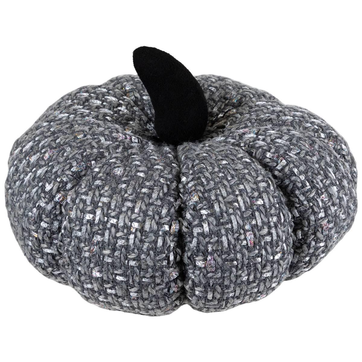 Northlight Grey Knitted Fall Harvest Pumpkin