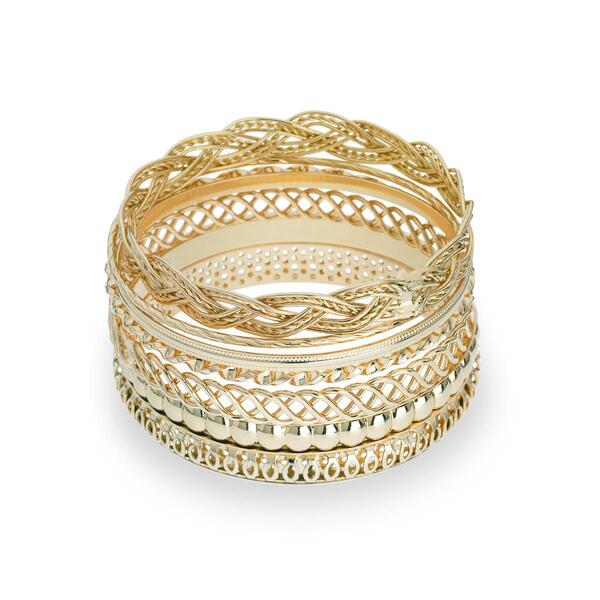 Guess Gold-Tone Multi Bangle Bracelets - Set of 7 - image 