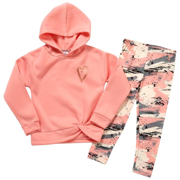 Girls &#40;4-6x&#41; RBX 2pc. Heart Hoodie & Leggings Set - image 