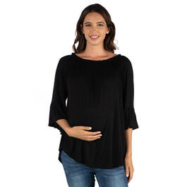 Plus Size 24/7 Comfort Apparel Loose Fit Maternity Tunic Top