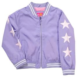 Girls &#40;7-16&#41; Pink Platinum&#40;R&#41; Varsity Windbreaker w/ Star Sleeves