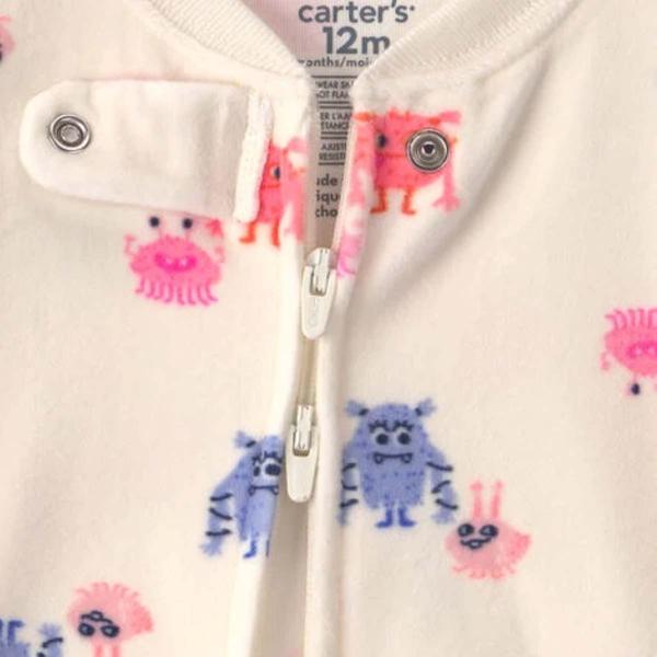Baby Girl (12-24M) Carter''s® Pink/Blue Monster Footed Pajama