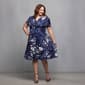 Plus Size 24/7 Comfort Apparel Navy Short Sleeve Wrap Dress - image 5