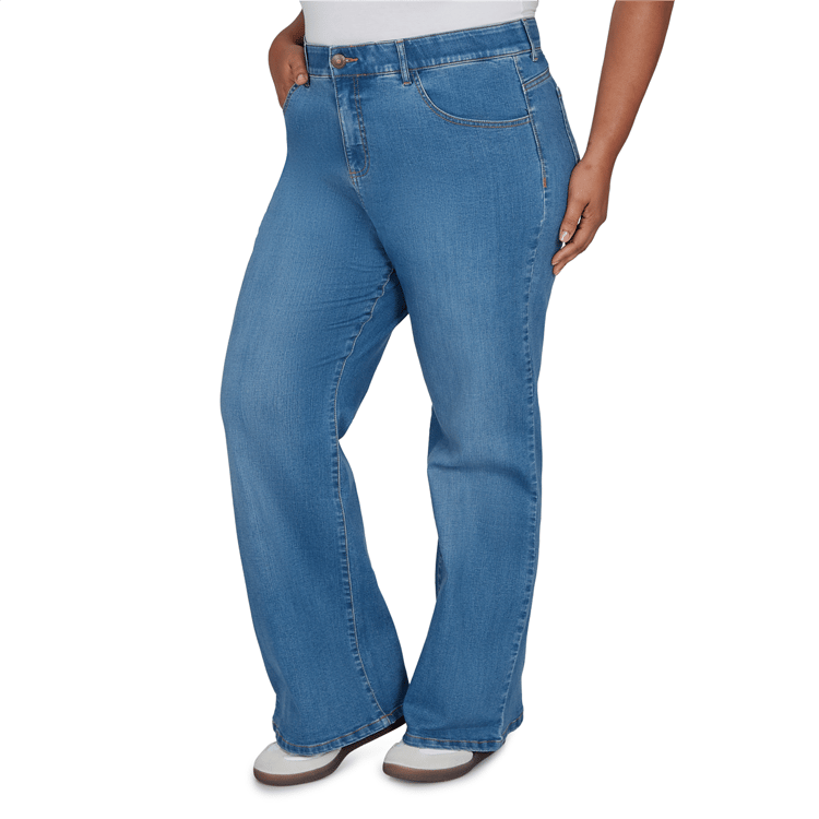 Plus Size Ruby Rd. Key Items Stretch Denim Kick Flare Jeans
