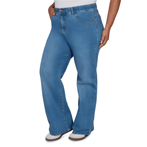Plus Size Ruby Rd. Key Items Stretch Denim Kick Flare Jeans