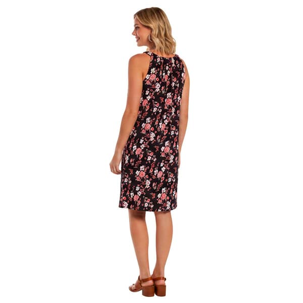 Womens Perceptions Sleeveless Keyhole Neck Floral Shift Dress