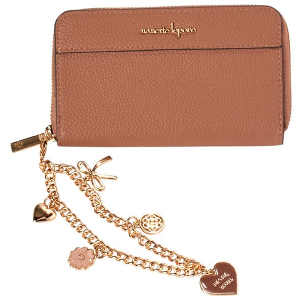Womens Nanette Lepore Charm Bracelet Zip Around Wallet - image 