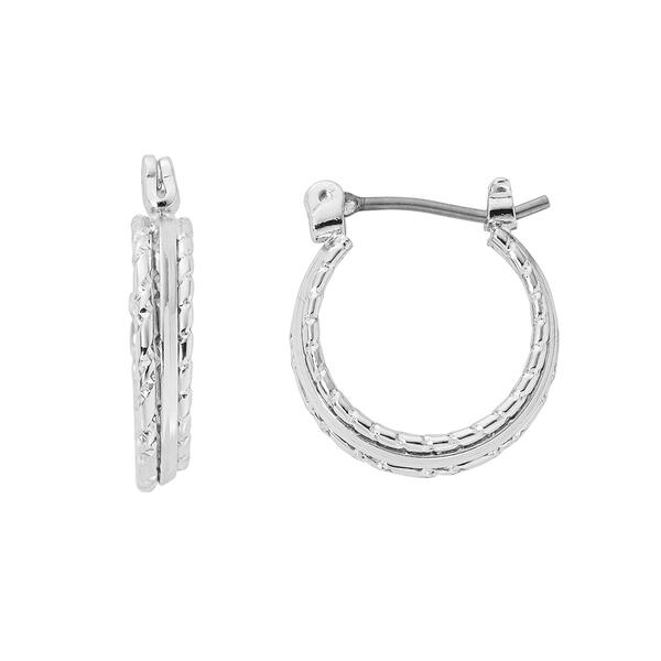Design Collection Click Top Surgical Steel Hoop Earrings - image 