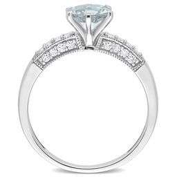 Gemstone Classics™ 10kt. Gold Diamond & Aquamarine Ring