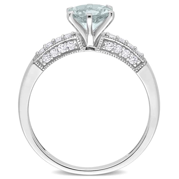 Gemstone Classics™ 10kt. Gold Diamond & Aquamarine Ring