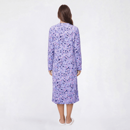 Womens Charmour Long Sleeve Wildflowers Velour Henley Nightgown