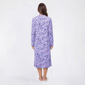 Womens Charmour Long Sleeve Wildflowers Velour Henley Nightgown - image 2