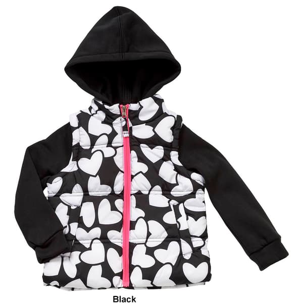 Toddler Girl Pink Platinum&#174; Heart Puffer Vest Jacket