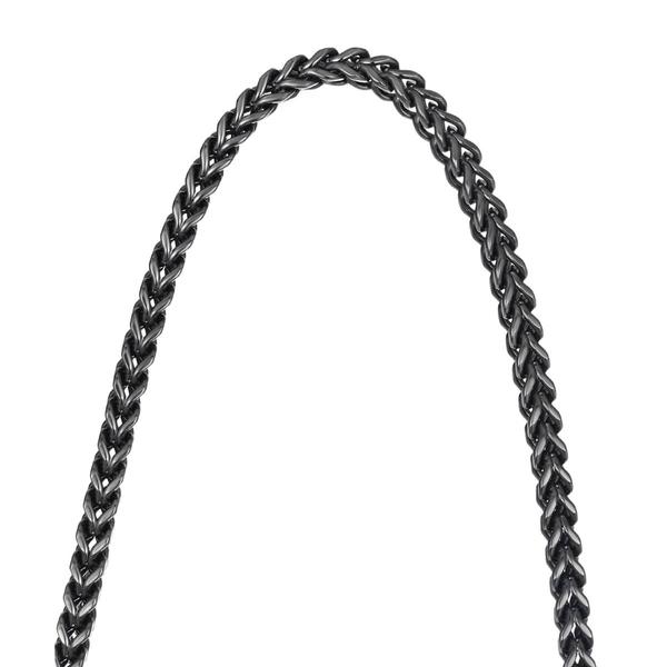 Mens Perry Ellis Light Gunmetal Franco Chain Necklace - image 