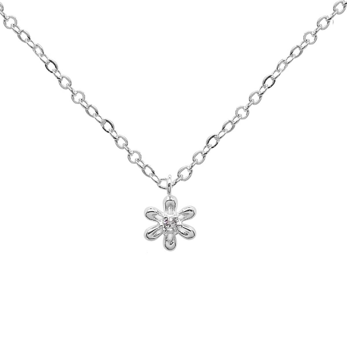 Marsala 18in. Sterling Silver Flower Pendant Necklace
