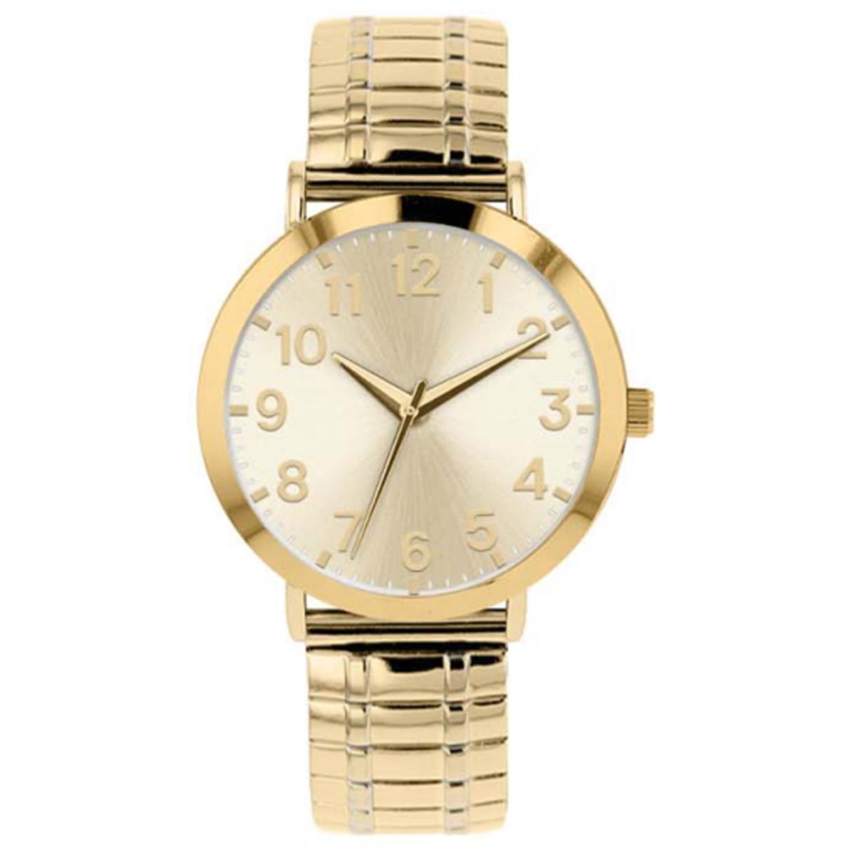 Mens Gold-Tone Light Champagne Sunray Dial Watch -...