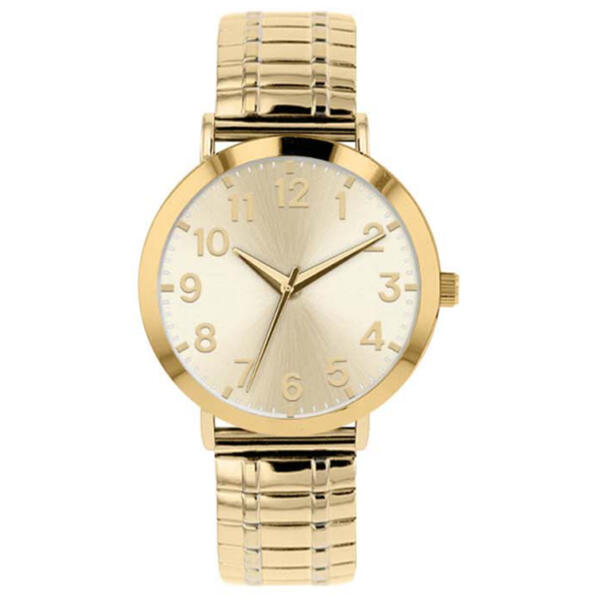 Mens Gold-Tone Light Champagne Sunray Dial Watch - 50518G-07-A27 - image 