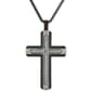 Mens Lynx Stainless Steel Cable Cross Pendant - image 1