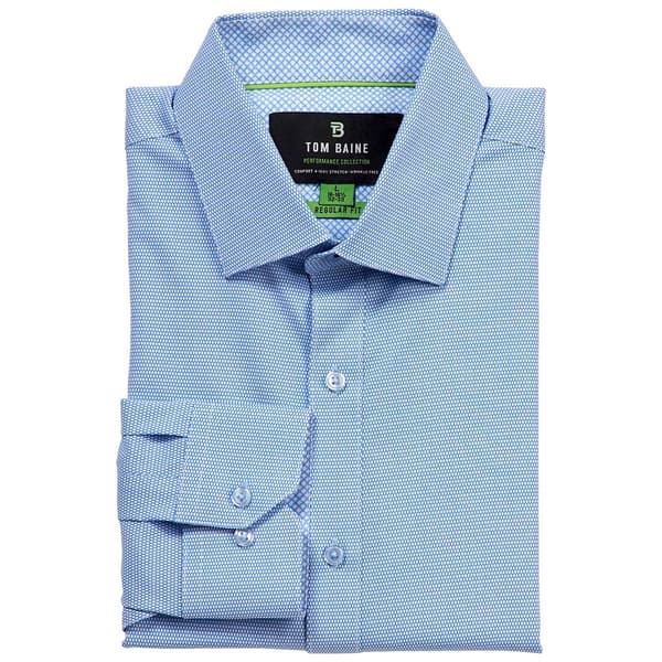 Mens Tom Baine Regular Fit Geo Long Sleeve Dress Shirt - Blue - image 