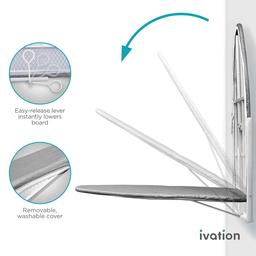 Ivation Wall Mounted Foldable Iron Board w/ Removable Cover