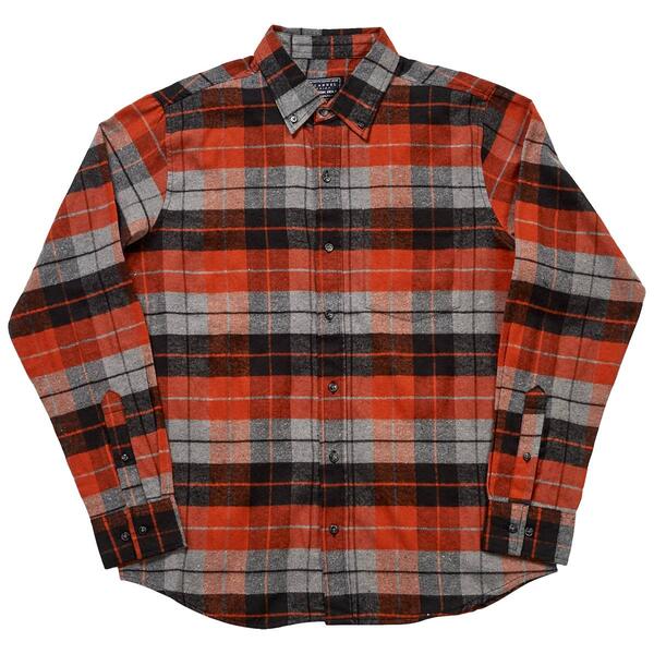 Mens Jackson Hole Flannel Shirt - Orange / Black / Grey - image 