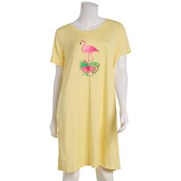 Womens René Rofé® Short Sleeve Paradise Flamingo Nightshirt