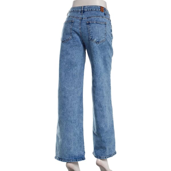 Juniors Gogo Jeans High Rise Wide Leg Jeans w/ Embroidered Hearts