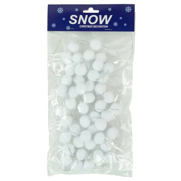 Northlight Seasonal 9ft. White Plush Snowball Christmas Garland