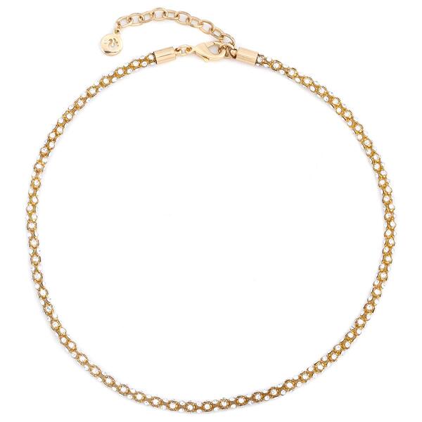 Gloria Vanderbilt Gold-Tone Crystal Stone Chain Necklace - image 