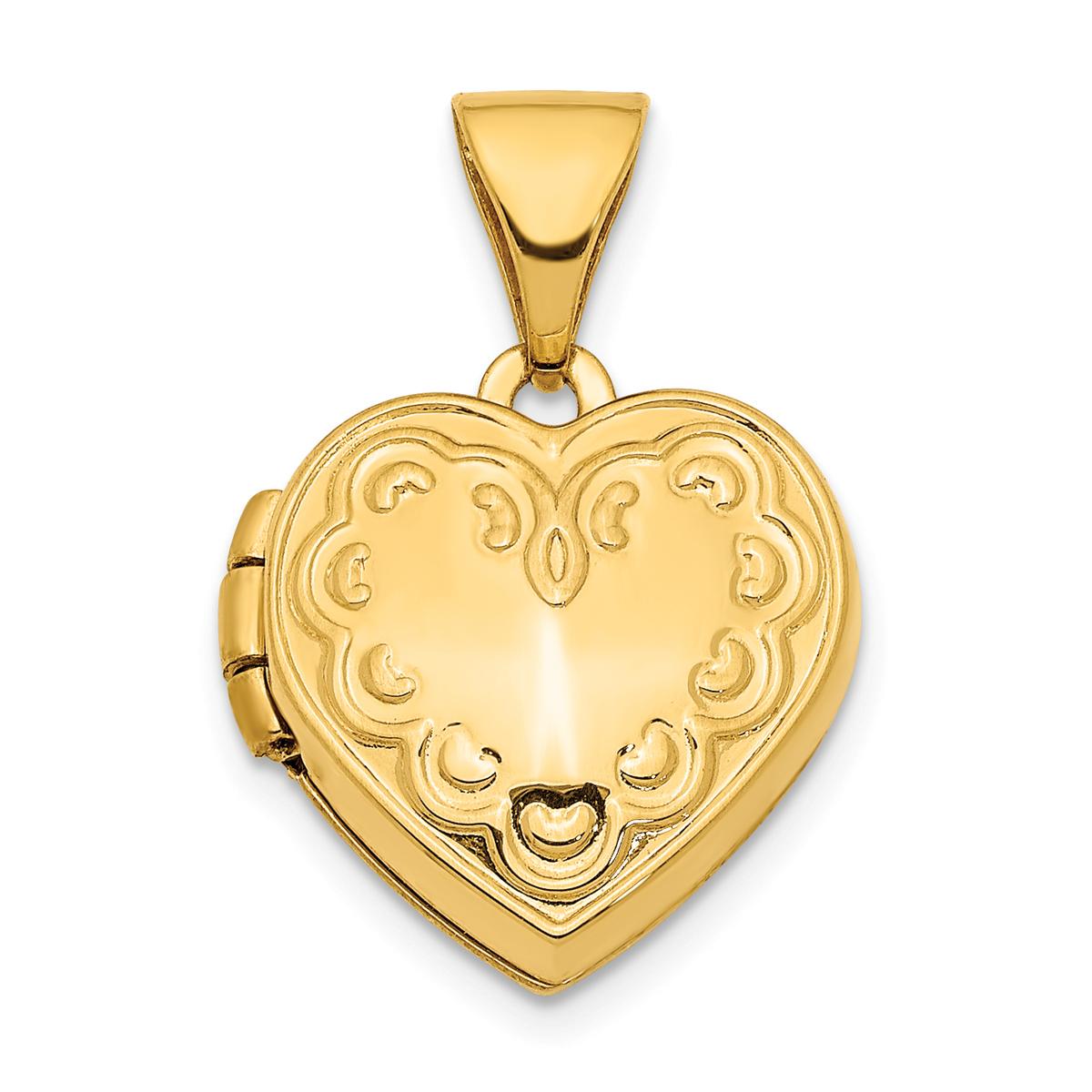 Gold Classics™ 14kt. Gold 13mm Heart Locket Pendant