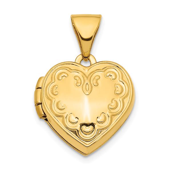 Gold Classics(tm) 14kt. Gold 13mm Heart Locket Pendant - image 