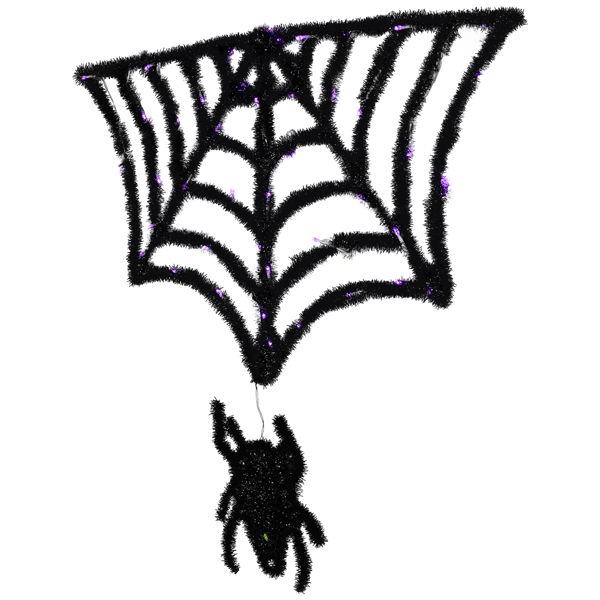 Northlight Black Lighted Spider & Web Halloween Decoration