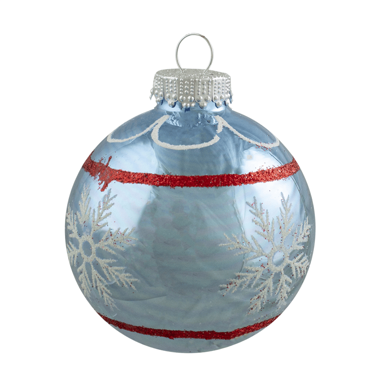 Northlight 4ct. Snowflake Glass Ball Christmas Ornament