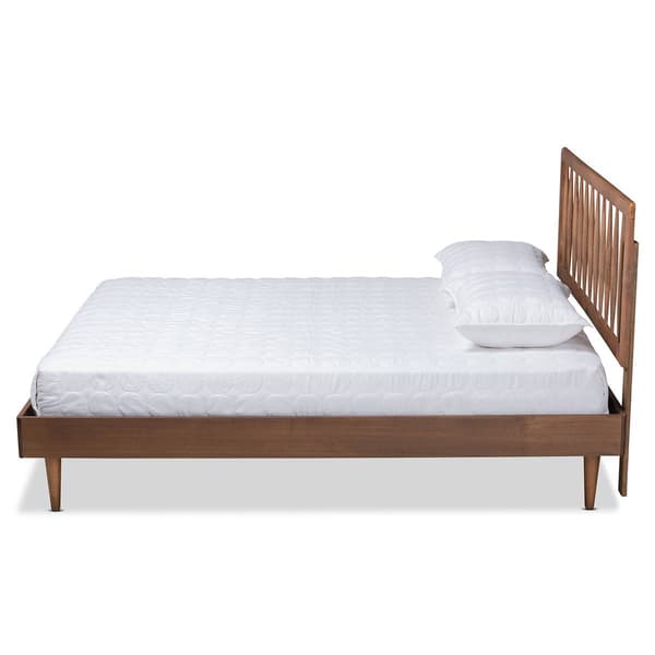 Baxton Studio Sora Ash Walnut Wood Queen Size Platform Bed