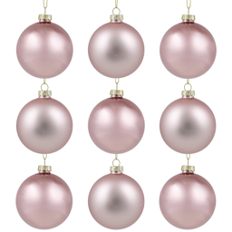 Northlight 9ct. 2-Finish Pink Glass Ball Christmas Ornaments