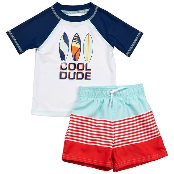 Toddler Boy Floatimini(R) 2pc. Cool Dude Rash Guard Swim Set - image 
