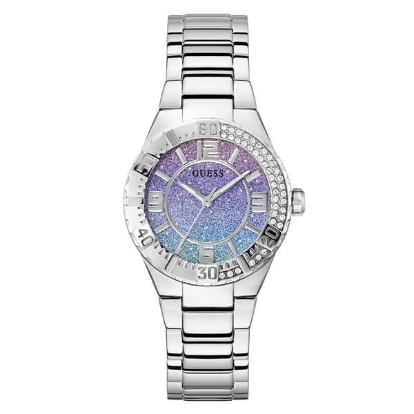 Womens GUESS Silver-Tone Ombre Glitter Dial Watch - GW0882L1 - image 