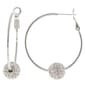 Hoop Earrings with Clear Pave Crystal Ball - image 1