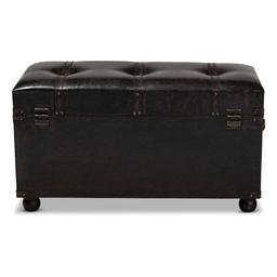 Baxton Studio Callum 2 Drawer Storage Trunk Ottoman