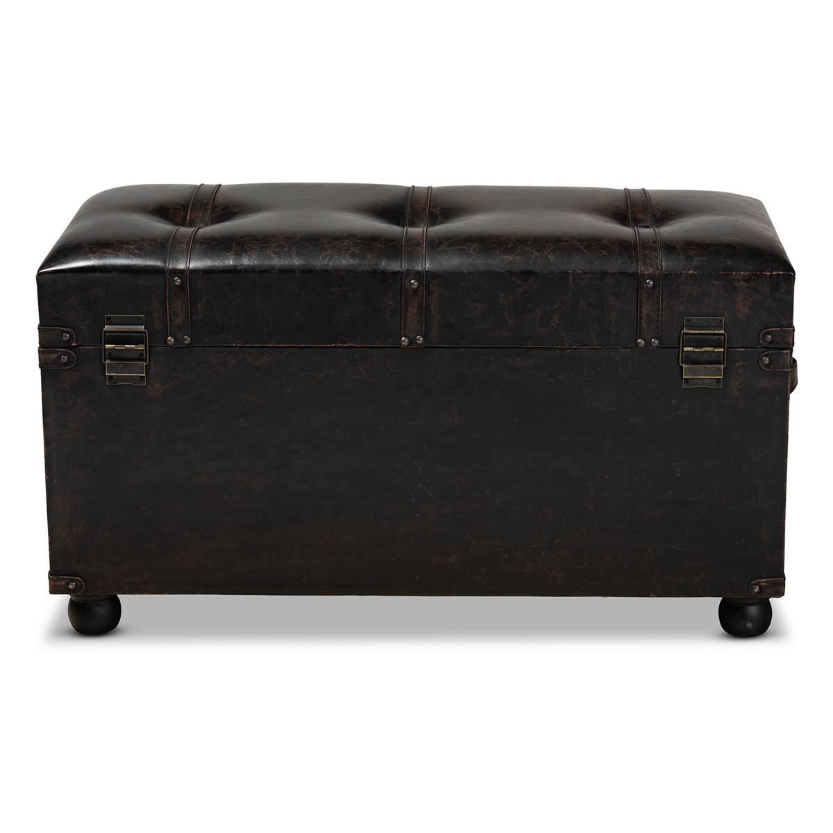 Baxton Studio Callum 2 Drawer Storage Trunk Ottoman