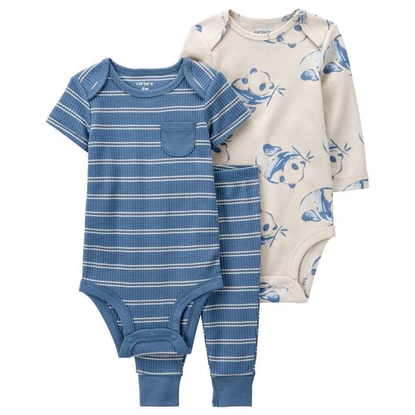 Baby Boy &#40;NB-24M&#41; Carter's&#40;R&#41; 3pc. Panda Stripe Bodysuit Set - image 