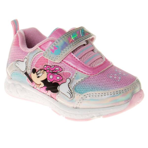 Little Girls Disney Minnie Mouse Light-Up Fashion Sneakers - image 