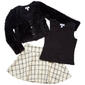 Girls (7-16) Speechless(R) Faux Fur Cardigan w/ Tank & Plaid Skort - image 1