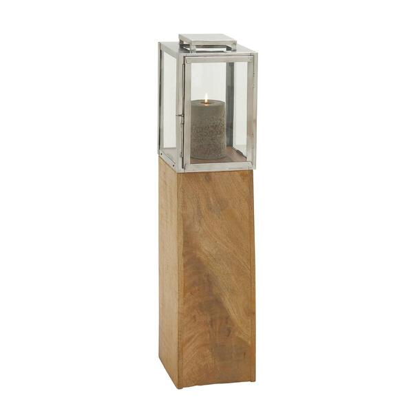 9th & Pike&#40;R&#41; Light Brown Mango Wood Contemporary Candle Holder - image 