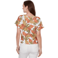 Womens Hearts of Palm Tropical Twist Eyelet Tie Hem Blouse - image 2